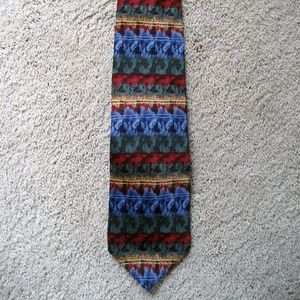 Vintage Jimmy V Multi color 100% Silk Necktie